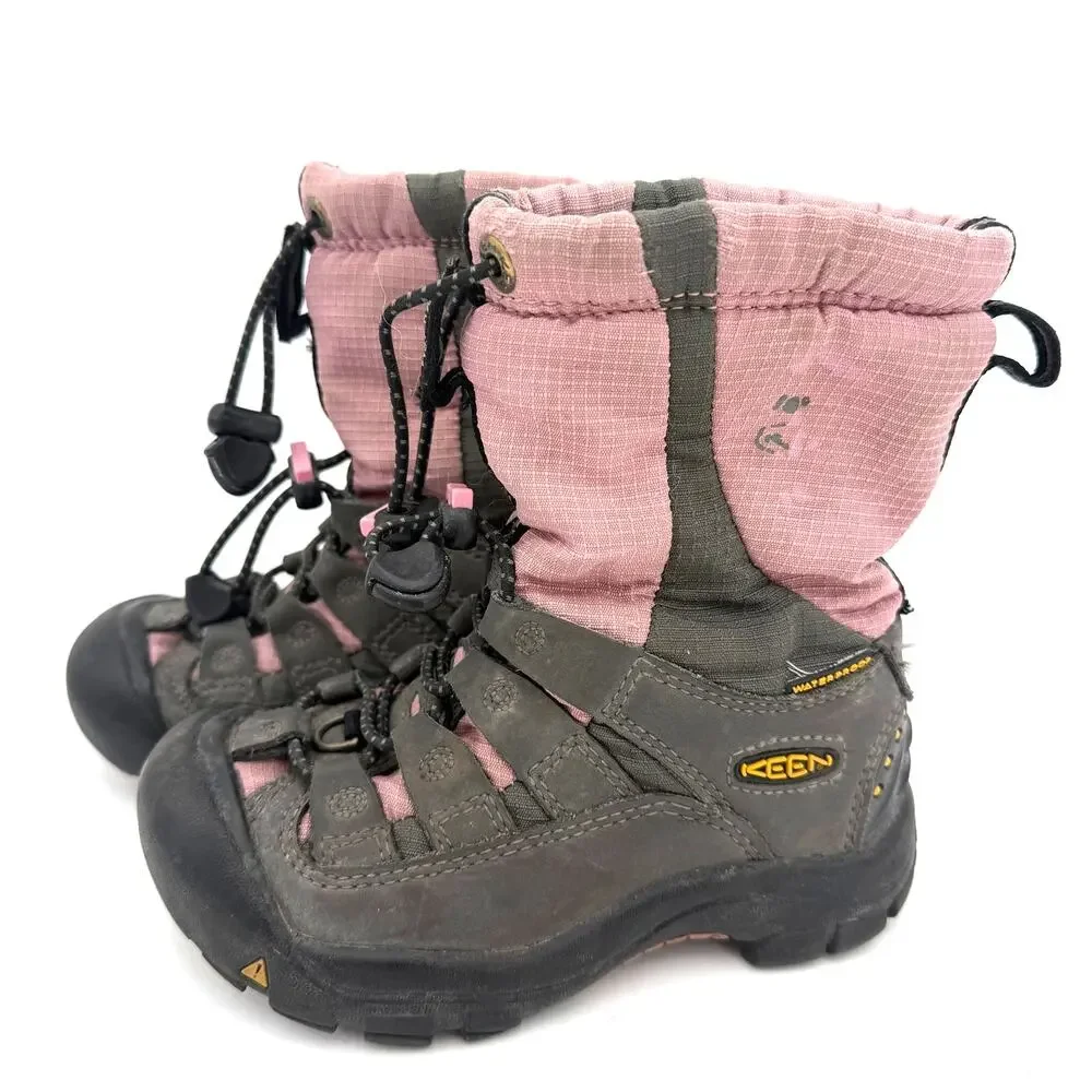 KEEN Kids Leather Winterport Neo DT Snow Boots Size 11